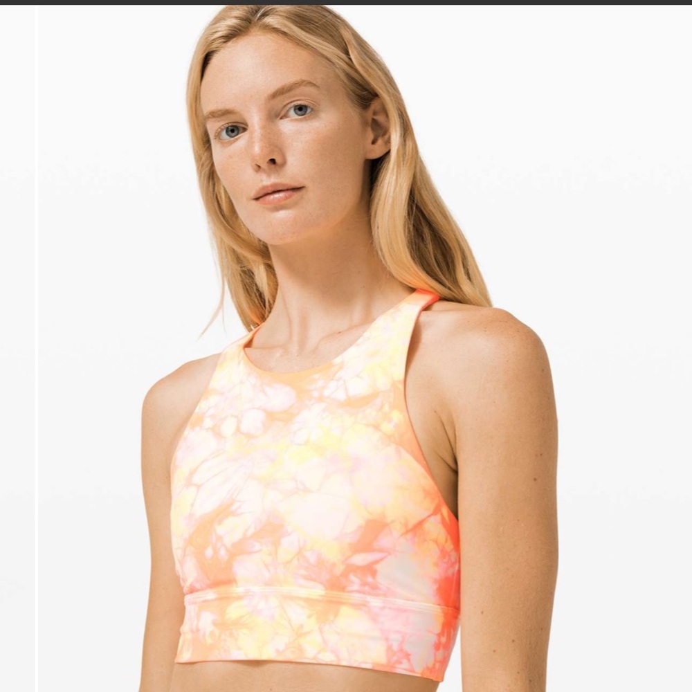 Lululemon Energy Bra High Neck Long Line Shibori